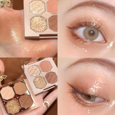 4Colors Eyeshadow Palette Beauty Makeup Matte Shimmer  Earth Eye Shadow Cosmeti- - Image 1 of 4