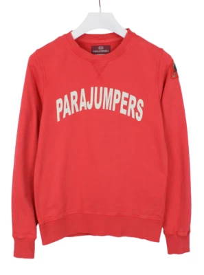 Parajumpers Fleece Sweatshirt Jungen Groß Rundhals Pullover Kragen-Logo Rot - Bild 1 von 4