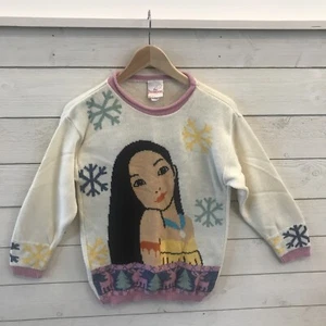 Vintage Disney Pocahontas Knit Sweater Girls 14 - Picture 1 of 9