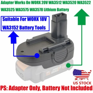1x Adapter fits WORX 20V WA3522/3575 Batteries for WORX 18V WA3152 Ni-CD Tools - Picture 1 of 7