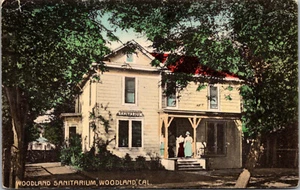 CALIFORNIA - PEOPLE AT WOODLAND SANITARIUM - 1911 - OLD POSTCARD - Picture 1 of 2