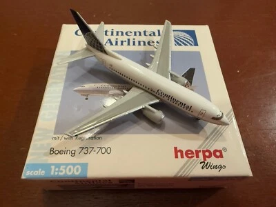 1:500 Herpa Wings Continental Airlines Boeing 737-700 N24702 512466 New Generati - Image 1 of 4