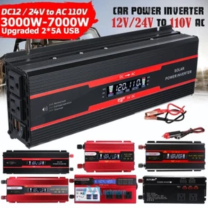 7000W Power Inverter DC 12V 24V To AC 110V 220V Pure Sine Wave Solar Converter - Picture 1 of 134