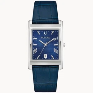 Bulova Sutton 96B442 Classic Rectangle Quartz Sapphire Blue Dial Blue Leather - Bild 1 von 3
