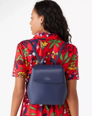 Kate Spade New York Madison Flap Saffiano Leather Medium Backpack Parisian Navy - Image 1 of 4