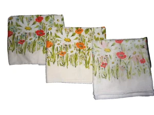 VINTAGE MORGAN JONES BONNE BOUQUET RED POPPIES BUTTERFLY (3 STANDARD PILLOWCASES - Picture 1 of 10
