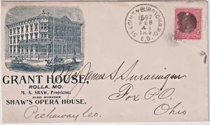 St Louis Burrton RPO ED 1897 cl illust advt cover GRANT HOUSE (g354) - Picture 1 of 2