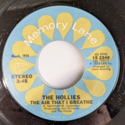 THE HOLLIES THE AIR THAT I BREATHE 45 RPM - Image 1 of 2