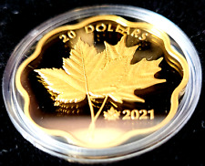 2021  $20 Pure Silver Gold Plated Coin Maple Leaves- Exclusive MC Coin # 4