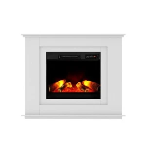 Devanti Electric Fireplace Fire Heater 2000W White - Picture 1 of 7