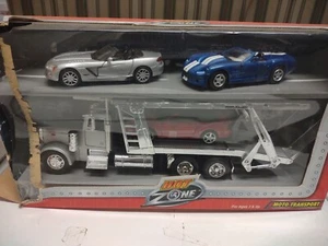 New Ray car hauler moto Transport new in box Ford Mustang Cobra Viper  - Picture 1 of 10