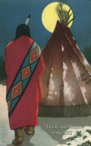 Round Oak Base Burner Wood Stove Ad. DOE-WAH-JACK--January Cold Moon. DB. UNP - Picture 1 of 3