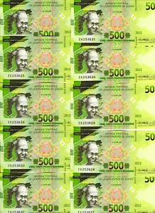 LOTE Guinea, 10 x 500 francos, 2022, P-Nuevo, Nueva Firma, UNC - Imagen 1 de 1