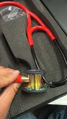 3M Littmann Cardiology IV Stethoscope, 6182,  Red-Rainbow Chestpiece  27" - Image 1 of 4