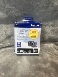 Brother LC103BK XL Black High Yield Ink Cartridge Genuine Exp 11/2027 - Afbeelding 1 van 3