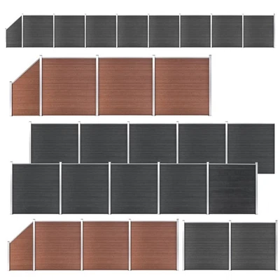 WPC Zaun Zaunelement Sichtschutzzaun Gartenzaun Lamellenzaun Windschutz Neu - Bild 1 von 4