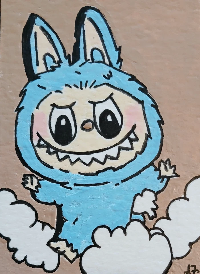 Labubu Halloween ATC CARD ACEO ORIGINAL PINTADO À MÃO Assinado OOAK - Imagem 1 de 1