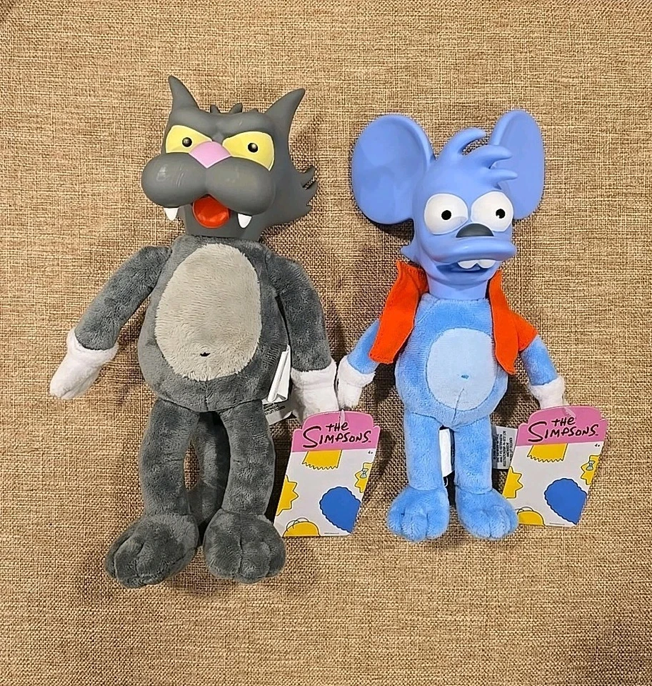 Lote de 2 muñecas de peluche Jakks Pacific Los Simpson Itchy & Scratchy 2025 nuevas con etiquetas Foto 1 de 1
