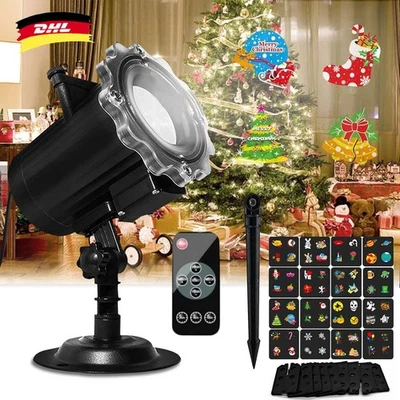 LED Laser Projektor Garten Licht Weihnachts Beleuchtung Deko Party Außen Innen - Bild 1 von 4