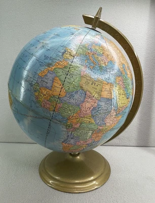 De Colección George F. Cram Mundo Imperial Globo Metal Soporte Retro Escuela Hogar Biblioteca Foto 1 de 4