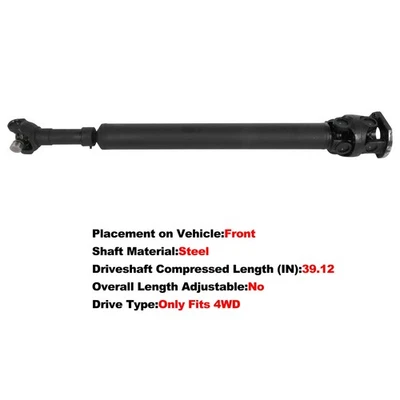 Conjunto de eje de hélice de eje delantero para Ford Excursion 2000-2005 V8 5,4 L 4x4 Foto 1 de 4