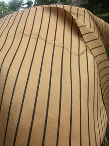 4 Yds Nadelstreifen FUTTERSTOFF Ernte Gold mit schwarzen Streifen 44" (durchgehendes Stück) - Bild 1 von 2