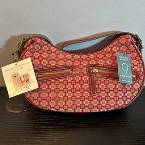 Nine West Women’s Handbag Red,Pink,White Textured Satchel Purse - NWT - Picture 1 of 7