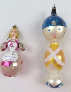 2 RAROS Adornos de Vidrio Mercurio Soldado Hecho en Polonia Años 40 Niña Holandesa con Brazos GC - Imagen 1 de 24