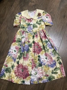 Vintage Girls NY Bonnie Jean Floral Dress Size 8 Garden Floral Prairie USA - Picture 1 of 10