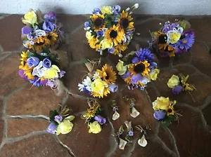 wedding flowers bouquets sunflowers bridal bouquet PKG Purples Lavender - Picture 1 of 1