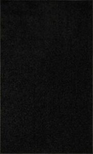 Ambient Pet Friendly Solid Color Area Rugs Black