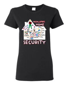McCallister's Home Security Battle Plans Alone Women Graphic TShirt - Picture 1 of 16