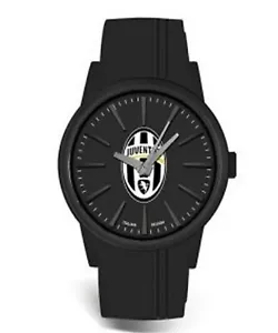 JUVENTUS SILIKON UHR SCHWARZ HISTORISCHES LOGO Durchmesser 43 mm MIT GESCHENKBOX - Bild 1 von 2