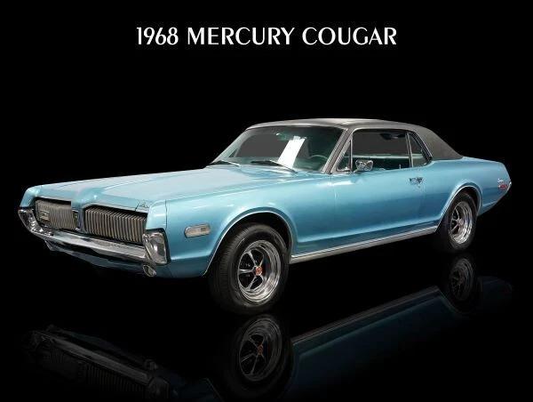 1968 Mercury Cougar em Azul NOVA PLACA DE METAL: 9x12 Frete Grátis - Imagem 1 de 1
