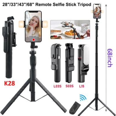 Remote Selfie Stick Tripod Phone Desktop Stand Desk Holder For iPhone /Samsung - Image 1 of 4