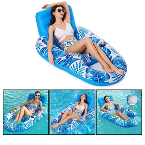 Inflatable Pool Floating Row Portable Float Bed Seat Adult For Beach Pool Party! - Picture 1 of 22