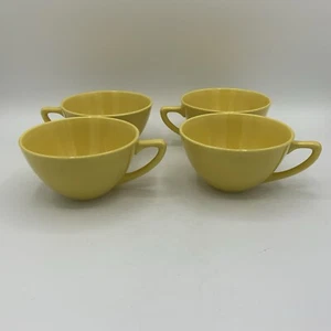 Vintage Yellow Cups Tea Or Coffee MCM Lot Of 4 - Picture 1 of 4