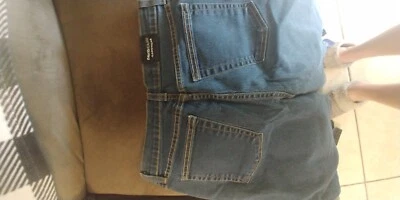 Pantalones de mezclilla David Kahn tiro medio pierna recta para mujer talla 6 azul algodón Foto 1 de 4