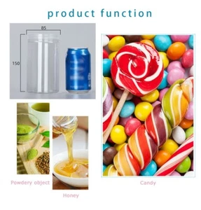 45-pc 85mm Clear Plastic Jar Sugar Canister With Lids Sealed Candy Jar Tea Can - Picture 1 of 6
