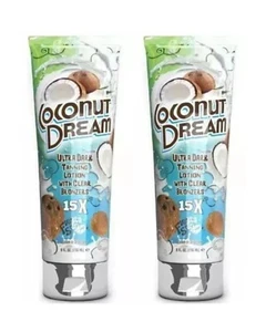 FIESTA SUN 2x COCONUT DREAM 15X ULTRA DARK SUNBED TANNING LOTION CREAM - Picture 1 of 2