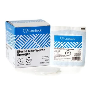 CareStock 4-Ply Gauze Sponge Sterile 2 x 2" 200 Box(es) 2 per Box - Picture 1 of 5