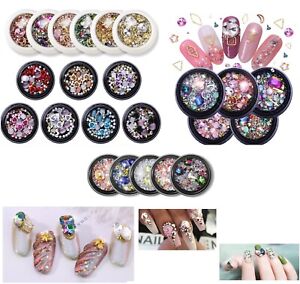 3D Nail Art Decoration Pots Mixed Charms Gems Flowers 30 Designs/Colours - 1369