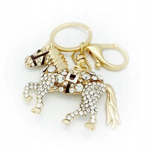 Schlüsselanhänger Pferd Zirkonia Anhänger Schlüssel Rucksackanhänger ring - Bild 1 von 6