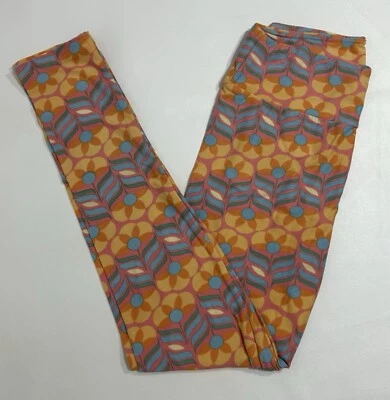 NWT LuLaRoe OS Leggings Pink W/ Floral Design - One Size - Image 1 of 4