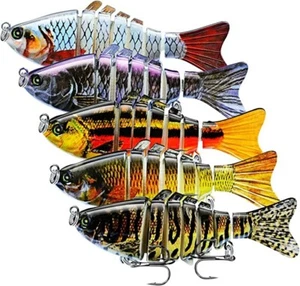 5Pcs Multi Jointed Fish Fishing Kits Slow Sinking Fishing Lures Lifelike Lures - Picture 1 of 6