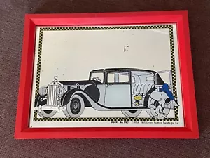 SNOOPY Vintage 10,5x8" SPIEGEL Rolls Royce Wraith 1938 Auto RAR roter Rahmen Nr:9901 - Bild 1 von 4