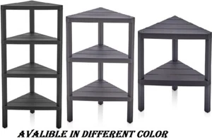 Corner Shelf Triangle Space-Saving Freestanding Shelving Unit Storage Shelves - Picture 1 of 34