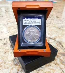 2016-W WEST POINT US MINT FIRST STRIKE PCGS MS70 SILVER EAGLE 30TH ANNIVERSARY - Picture 1 of 6