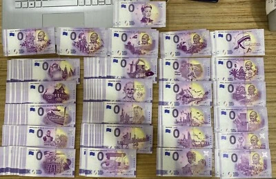 0 Euro Souvenir Banknotes 124pcs set 26 designs Reseller Pack #2 Uncirculated - Image 1 of 4