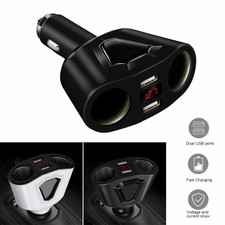 Car Cigarette Lighter Adapter  DC 12V 2 Way Double Plug Socket Charger Splitter